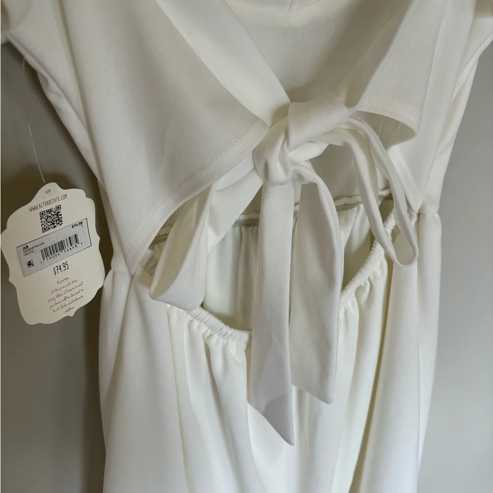 Altar’d State White Flutter Sleeve Mini Dress - Picture 7 of 10